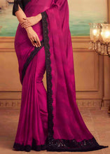 Load image into Gallery viewer, Hot Pink Designer Embroidered Satin Silk Saree with Sequence work