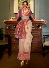 Load image into Gallery viewer, Beige Brown Copper Zari Woven Linen Silk Saree