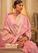 Load image into Gallery viewer, Vivid Pink Handloom Woven Silk Saree with Sequins work