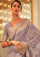 Load image into Gallery viewer, Light Purple Handloom Woven Silk Saree with Sequins work