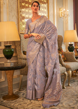 Load image into Gallery viewer, Light Purple Handloom Woven Silk Saree with Sequins work