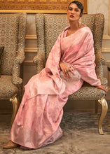 Load image into Gallery viewer, Flamingo Pink Handloom Woven Silk Saree with Sequins work