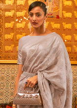 Load image into Gallery viewer, Rhinoceros Grey Handloom Woven Silk Saree with Sequins work