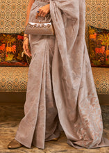 Load image into Gallery viewer, Rhinoceros Grey Handloom Woven Silk Saree with Sequins work