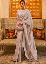 Load image into Gallery viewer, Rhinoceros Grey Handloom Woven Silk Saree with Sequins work