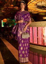 Load image into Gallery viewer, Lollipop Purple Handloom Woven Banarasi Silk Saree