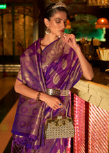 Load image into Gallery viewer, Lollipop Purple Handloom Woven Banarasi Silk Saree