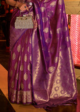 Load image into Gallery viewer, Lollipop Purple Handloom Woven Banarasi Silk Saree