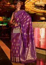 Load image into Gallery viewer, Lollipop Purple Handloom Woven Banarasi Silk Saree