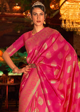 Load image into Gallery viewer, Bright Pink Handloom Woven Banarasi Silk Saree