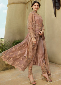 Old Rose Heavy Embroidered Net Anarkali