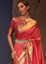 Load image into Gallery viewer, Shades Of Red Handloom Woven Banarasi Silk Saree