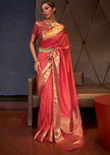 Load image into Gallery viewer, Shades Of Red Handloom Woven Banarasi Silk Saree