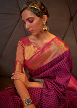 Load image into Gallery viewer, Magenta Pink Handloom Woven Banarasi Silk Saree