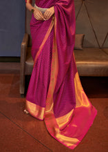 Load image into Gallery viewer, Magenta Pink Handloom Woven Banarasi Silk Saree