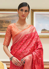 Load image into Gallery viewer, Candy Red Zari Woven Patola Silk Saree