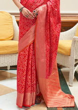 Load image into Gallery viewer, Candy Red Zari Woven Patola Silk Saree