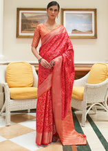 Load image into Gallery viewer, Candy Red Zari Woven Patola Silk Saree