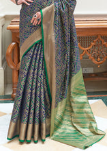 Load image into Gallery viewer, Dark Blue Zari Woven Patola Silk Saree