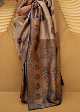 Load image into Gallery viewer, Black &amp; Golden Two Tone Woven Silk Saree