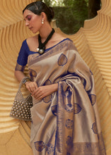 Load image into Gallery viewer, Shades Of Blue Two Tone Woven Silk Saree