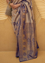 Load image into Gallery viewer, Shades Of Blue Two Tone Woven Silk Saree