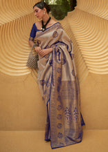 Load image into Gallery viewer, Shades Of Blue Two Tone Woven Silk Saree