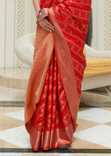 Load image into Gallery viewer, Bridal Red Zari Woven Patola Silk Saree