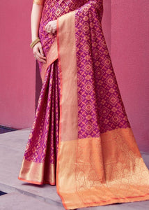 Royal Purple Woven Patola Silk Saree