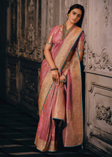 Load image into Gallery viewer, Rouge Pink Designer Zari Woven Tissue Silk Saree