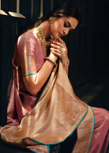 Load image into Gallery viewer, Rouge Pink Designer Zari Woven Tissue Silk Saree