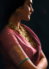 Load image into Gallery viewer, Rouge Pink Designer Zari Woven Tissue Silk Saree