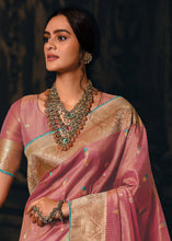 Load image into Gallery viewer, Rouge Pink Designer Zari Woven Tissue Silk Saree