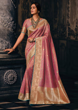 Load image into Gallery viewer, Rouge Pink Designer Zari Woven Tissue Silk Saree