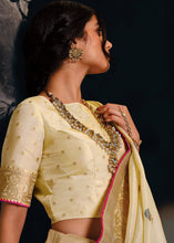 Load image into Gallery viewer, Ivory White Designer Zari Woven Tissue Silk Saree