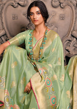Load image into Gallery viewer, Apple Green Designer Zari Woven Tissue Silk Saree