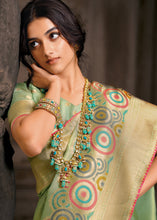 Load image into Gallery viewer, Apple Green Designer Zari Woven Tissue Silk Saree