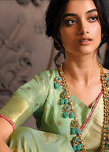 Load image into Gallery viewer, Apple Green Designer Zari Woven Tissue Silk Saree