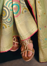 Load image into Gallery viewer, Apple Green Designer Zari Woven Tissue Silk Saree