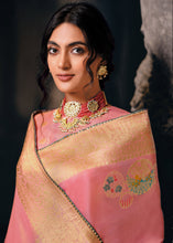 Load image into Gallery viewer, Watermelon Pink Designer Zari Woven Tissue Silk Saree