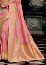 Load image into Gallery viewer, Watermelon Pink Designer Zari Woven Tissue Silk Saree