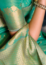 Load image into Gallery viewer, Jade Green Designer Zari Woven Tissue Silk Saree