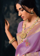 Load image into Gallery viewer, Bright Lilac Purple Designer Zari Woven Tissue Silk Saree