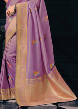 Load image into Gallery viewer, Bright Lilac Purple Designer Zari Woven Tissue Silk Saree