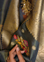Load image into Gallery viewer, Anchor Grey Designer Zari Woven Tissue Silk Saree