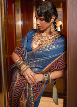 Load image into Gallery viewer, Azure Blue Handloom Woven Banarasi Silk Saree