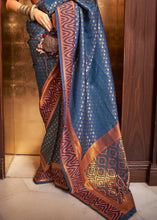 Load image into Gallery viewer, Azure Blue Handloom Woven Banarasi Silk Saree