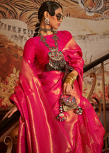 Load image into Gallery viewer, Hot Pink Woven Banarasi Silk Saree