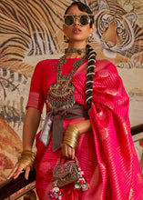 Load image into Gallery viewer, Hot Pink Woven Banarasi Silk Saree