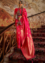 Load image into Gallery viewer, Hot Pink Woven Banarasi Silk Saree